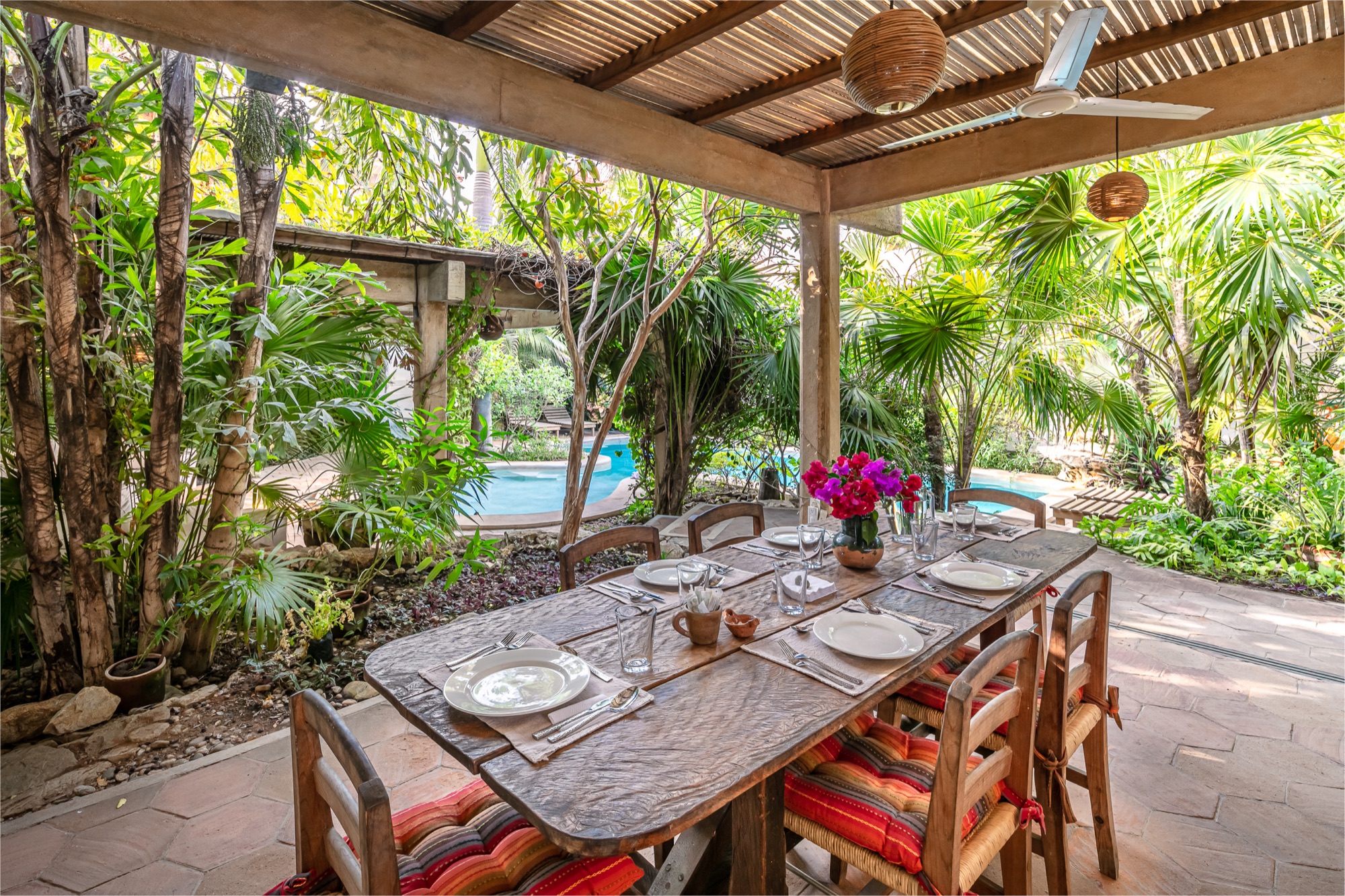 Organic breakfast by the pool